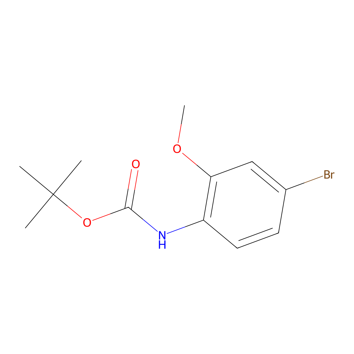 4-Bromo-2-methoxy-N-Boc-aniline molecular structure, CAS 262433-01-2