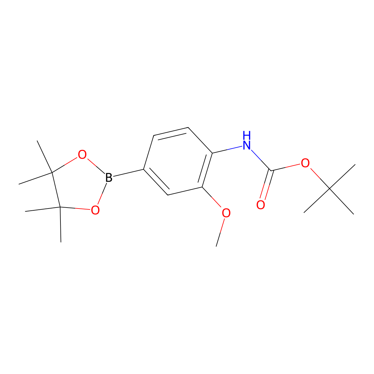 4-(tert-Butoxycarbonylamino)-3-methoxyphenylboronic acid, pinacol ester molecular structure, CAS 262433-02-3