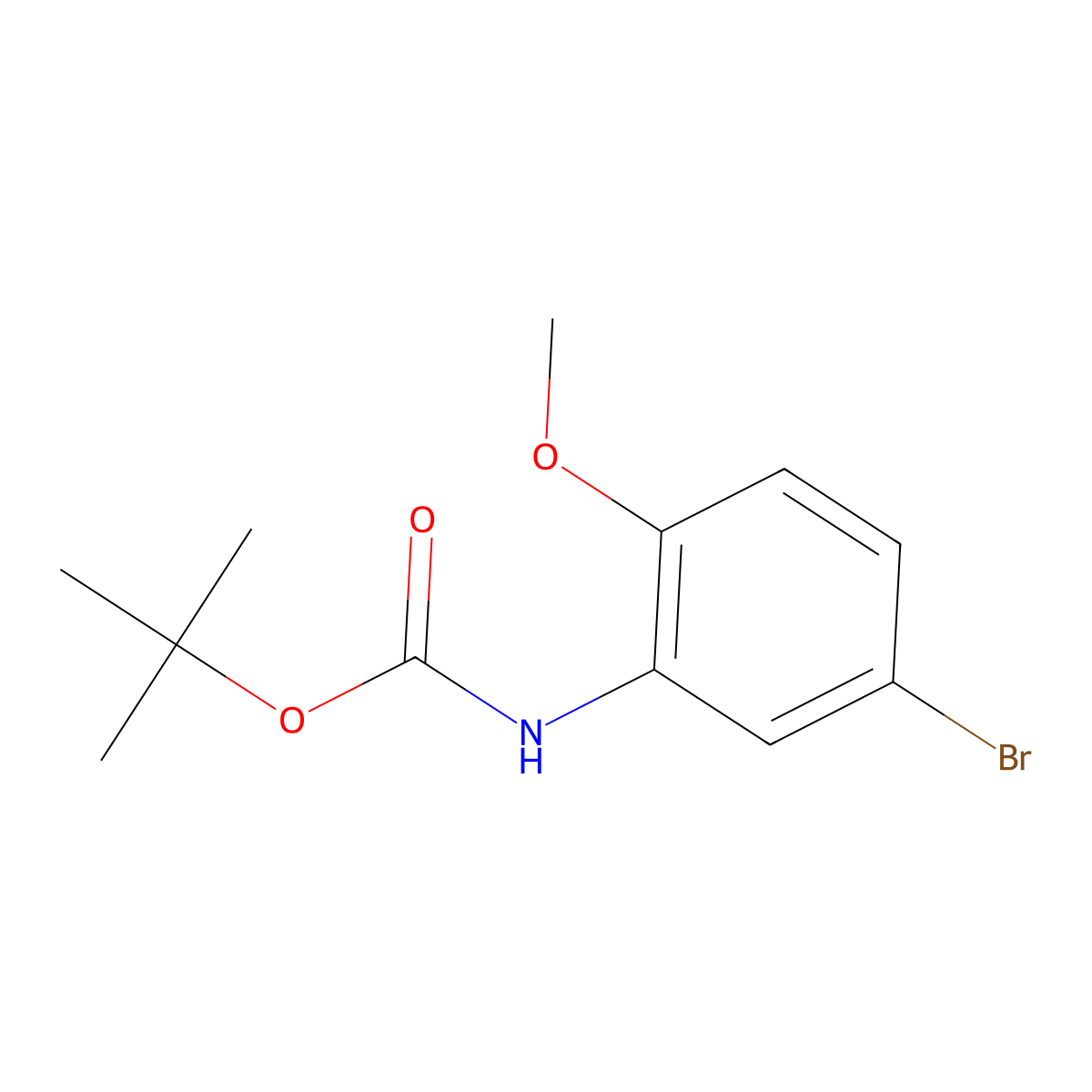Tert-butyl (5-bromo-2-methoxyphenyl)carbamate molecular structure, CAS 262433-22-7