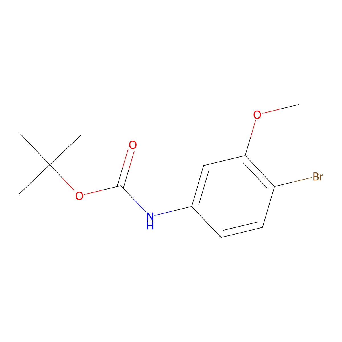 tert-butyl N-(4-bromo-3-methoxyphenyl)carbamate molecular structure, CAS 262433-28-3