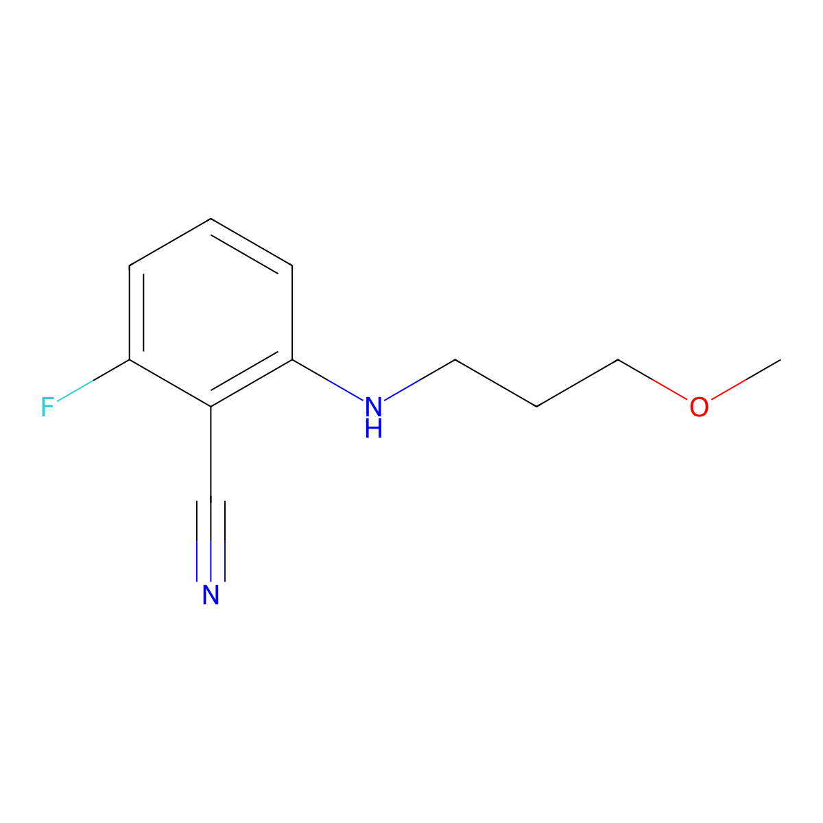 2-Fluoro-6-[(3-methoxypropyl)amino]benzonitrile molecular structure, CAS 262433-49-8