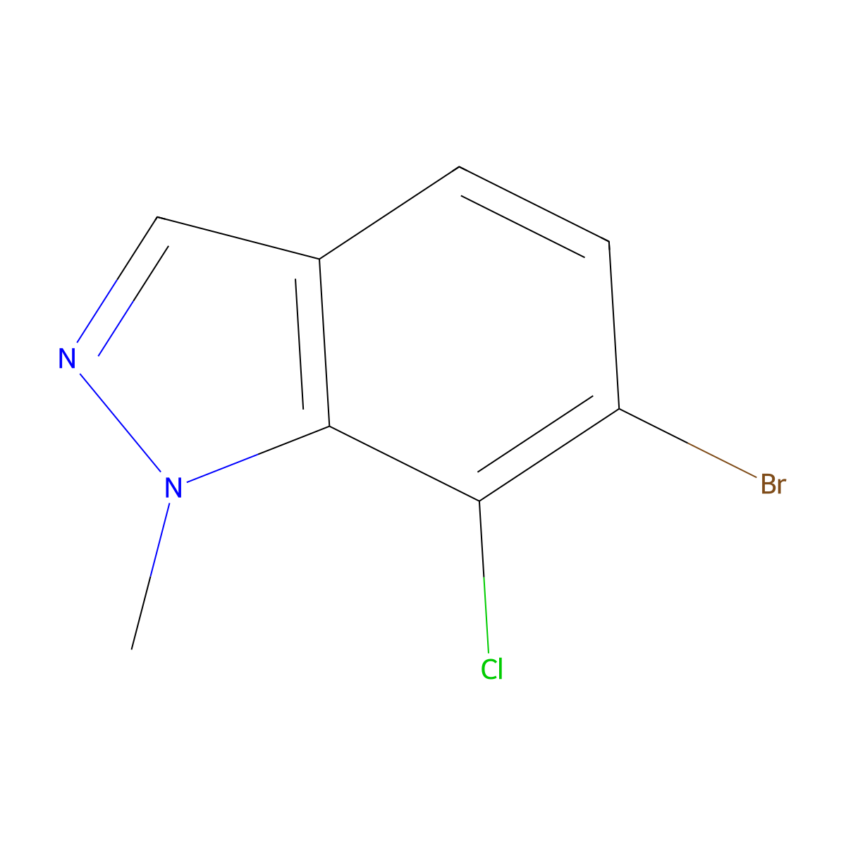 6-Bromo-7-chloro-1-methyl-1H-indazole molecular structure, CAS 2624348-93-0