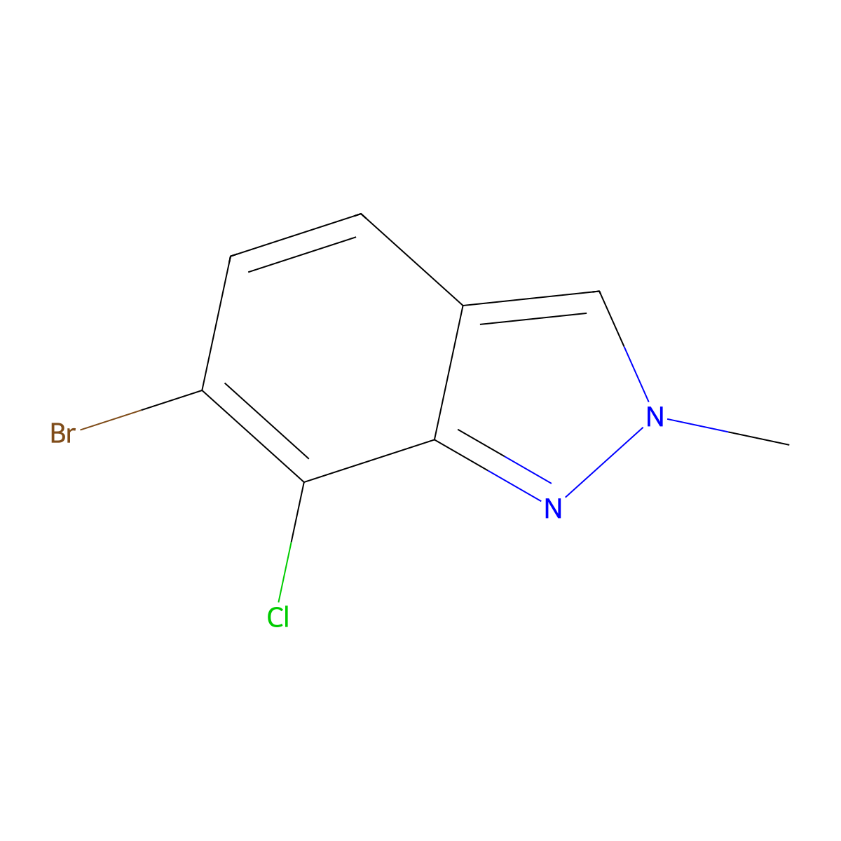 6-Bromo-7-chloro-2-methyl-2H-indazole molecular structure, CAS 2624348-94-1