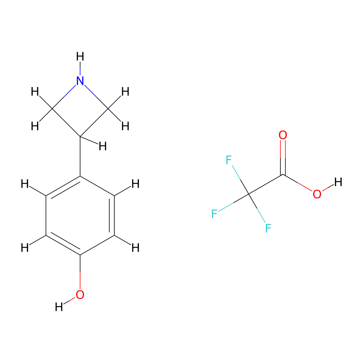 4-(Azetidin-3-yl)phenol; trifluoroacetic acid molecular structure, CAS 2624363-46-6
