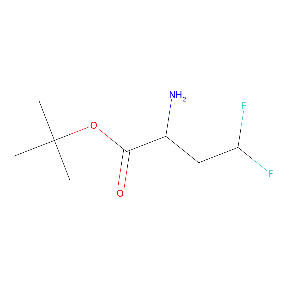 tert-butyl (2S)-2-amino-4,4-difluorobutanoate molecular structure, CAS 262437-59-2