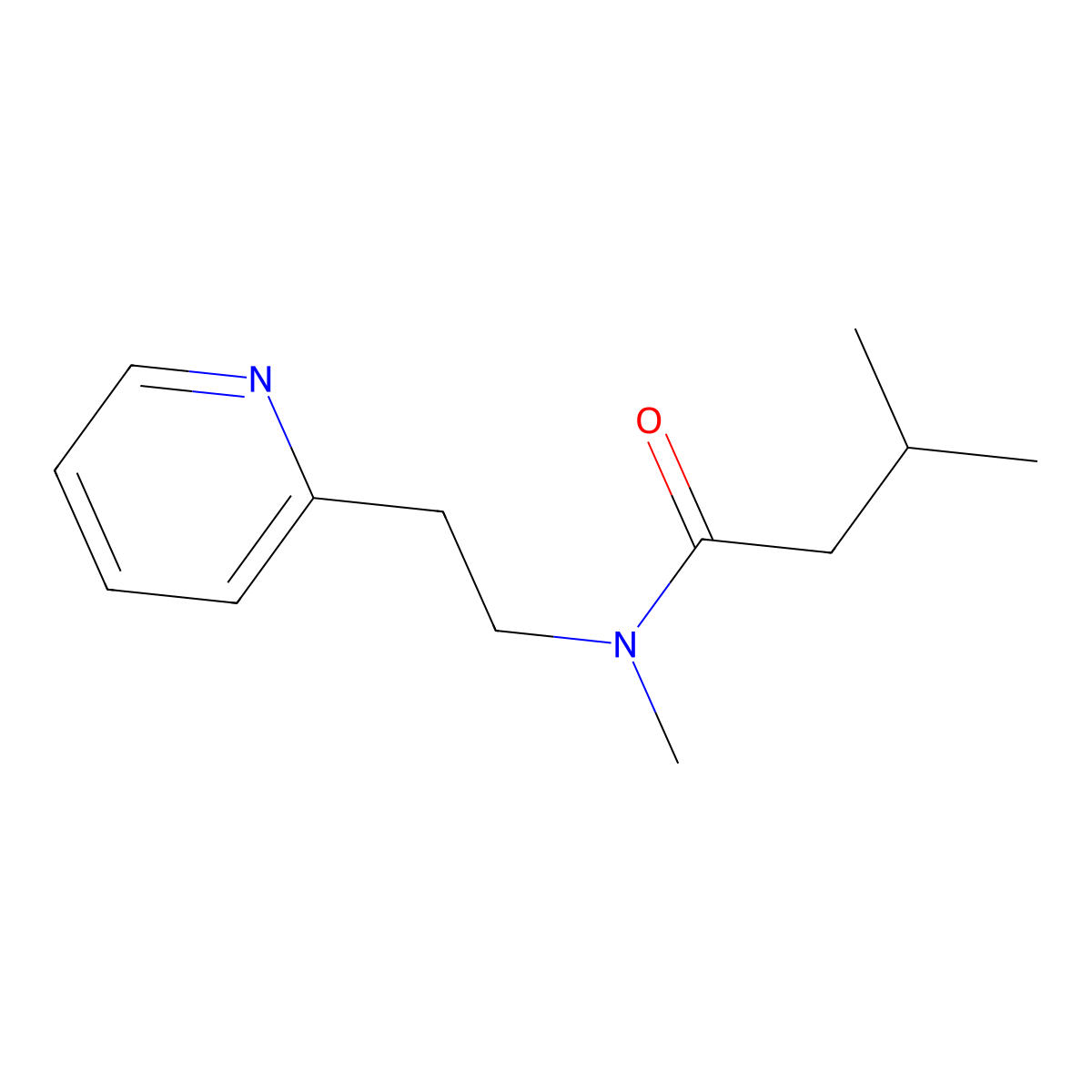 N,3-dimethyl-N-(2-pyridin-2-ylethyl)butanamide molecular structure, CAS 262437-79-6