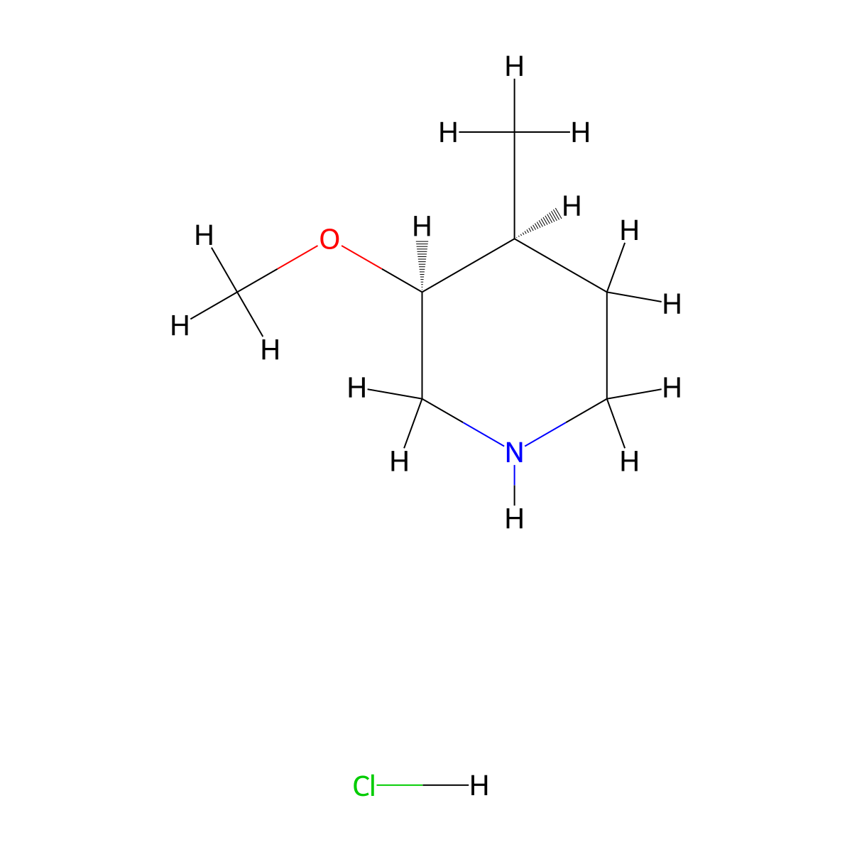 (3S,4S)-3-Methoxy-4-methyl-piperidine hydrochloride molecular structure, CAS 2624378-45-4