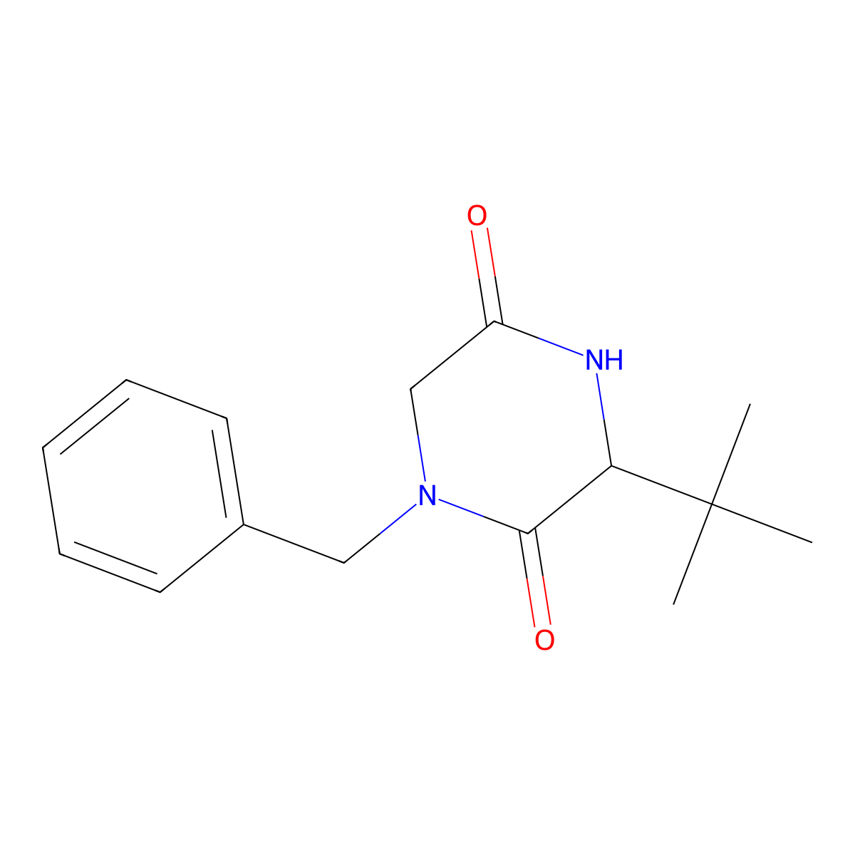 (R)-1-Benzyl-3-(tert-butyl)piperazine-2,5-dione molecular structure, CAS 2624378-47-6
