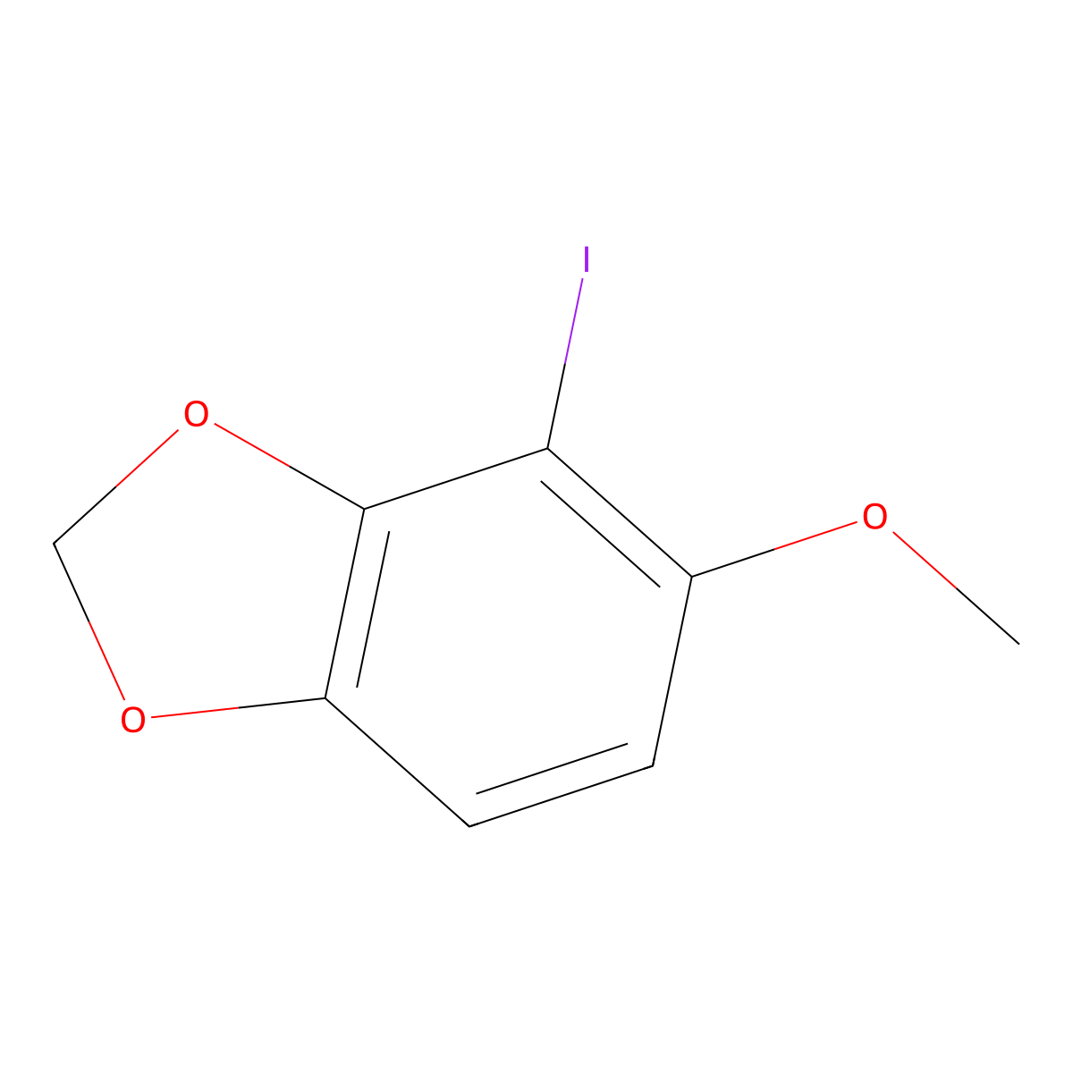 4-Iodo-5-methoxybenzo[d][1,3]dioxole molecular structure, CAS 2624384-39-8