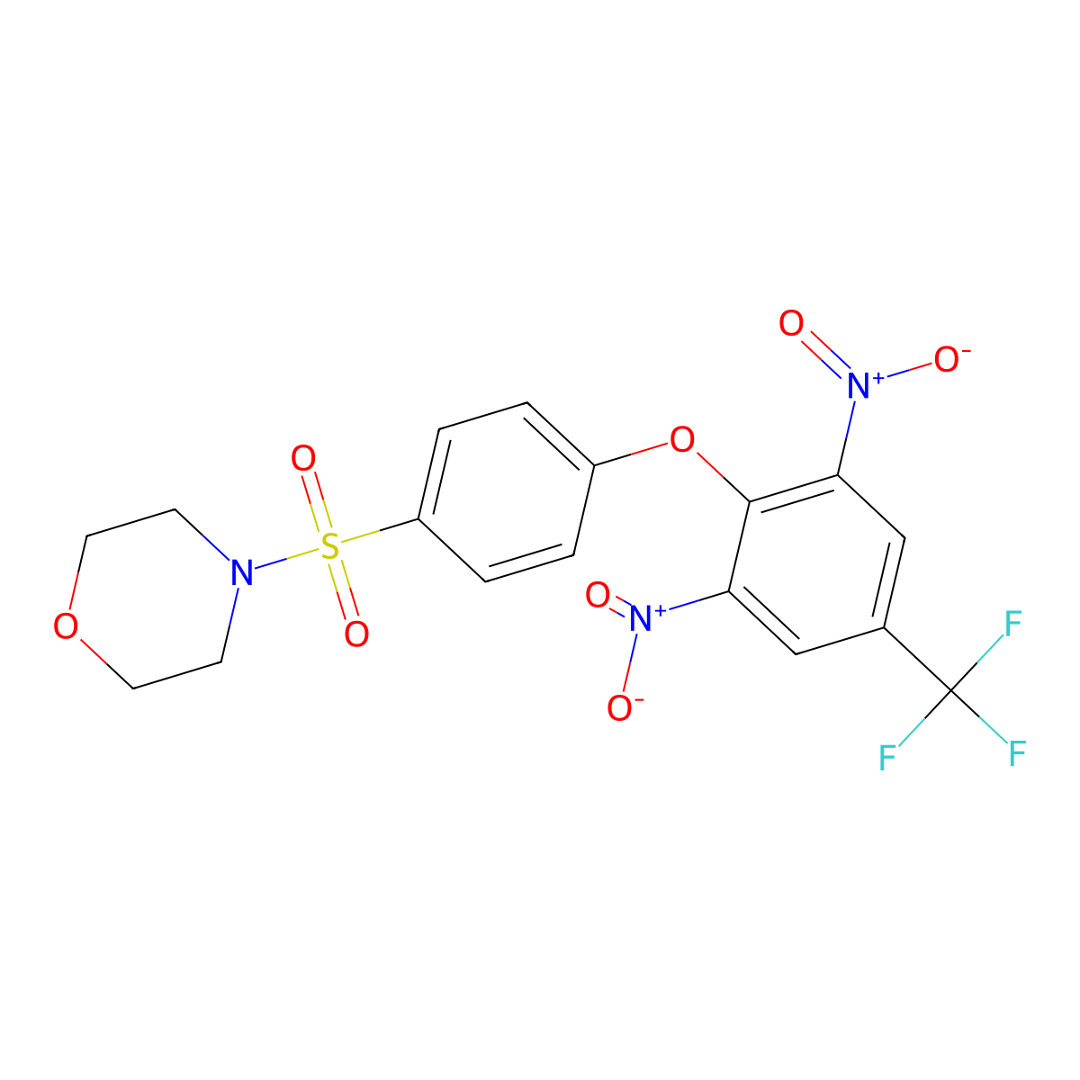2,6-Dinitro-4-(trifluoromethyl)phenyl 4-(morpholinosulfonyl)phenyl ether molecular structure, CAS 262439-64-5
