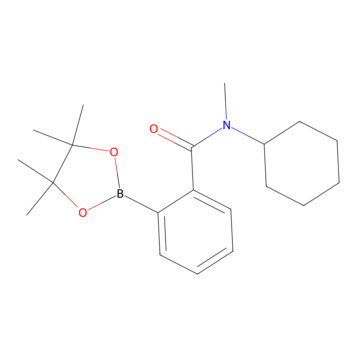 N-Cyclohexyl-n-methyl-2-(tetramethyl-1,3,2-dioxaborolan-2-yl)benzamide molecular structure, CAS 2624407-67-4