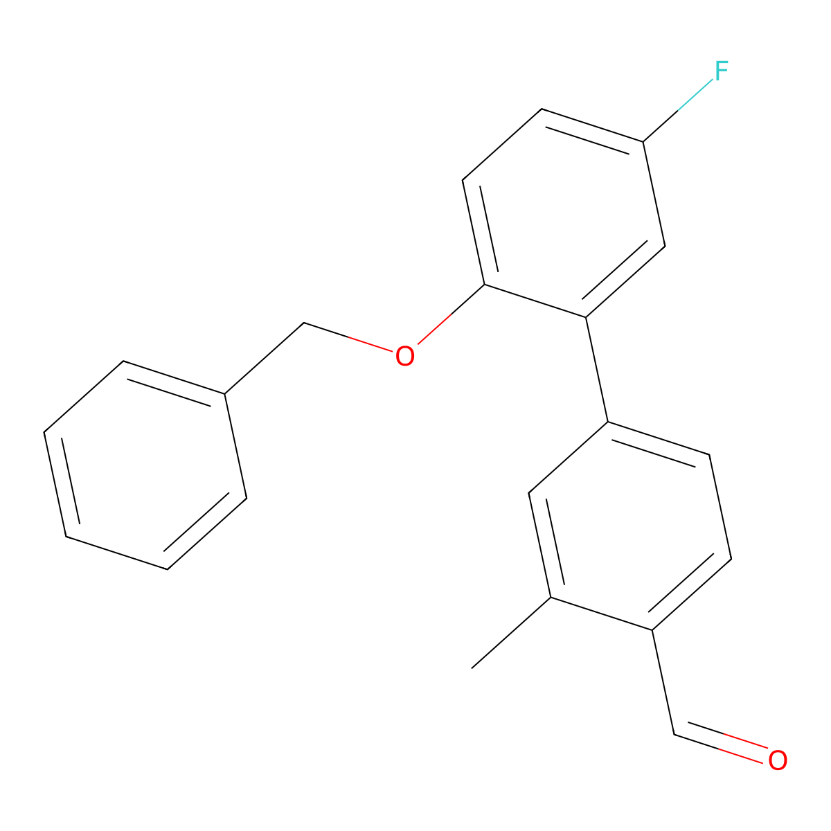 2'-(Benzyloxy)-5'-fluoro-3-methyl-[1,1'-biphenyl]-4-carbaldehyde molecular structure, CAS 2624416-89-1