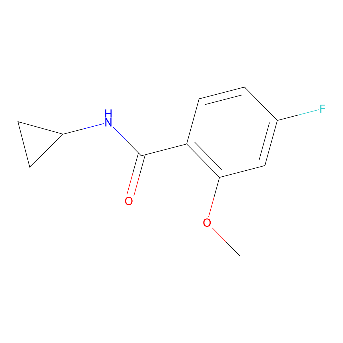 N-Cyclopropyl-4-fluoro-2-methoxybenzamide molecular structure, CAS 2624416-94-8