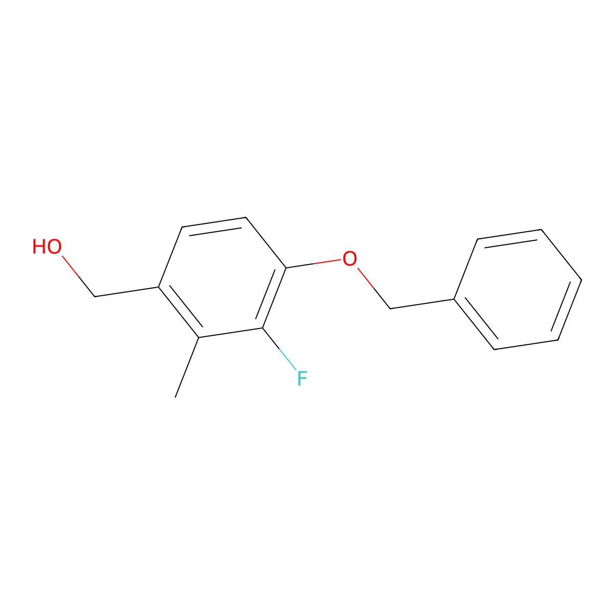 (4-(Benzyloxy)-3-fluoro-2-methylphenyl)methanol molecular structure, CAS 2624416-96-0