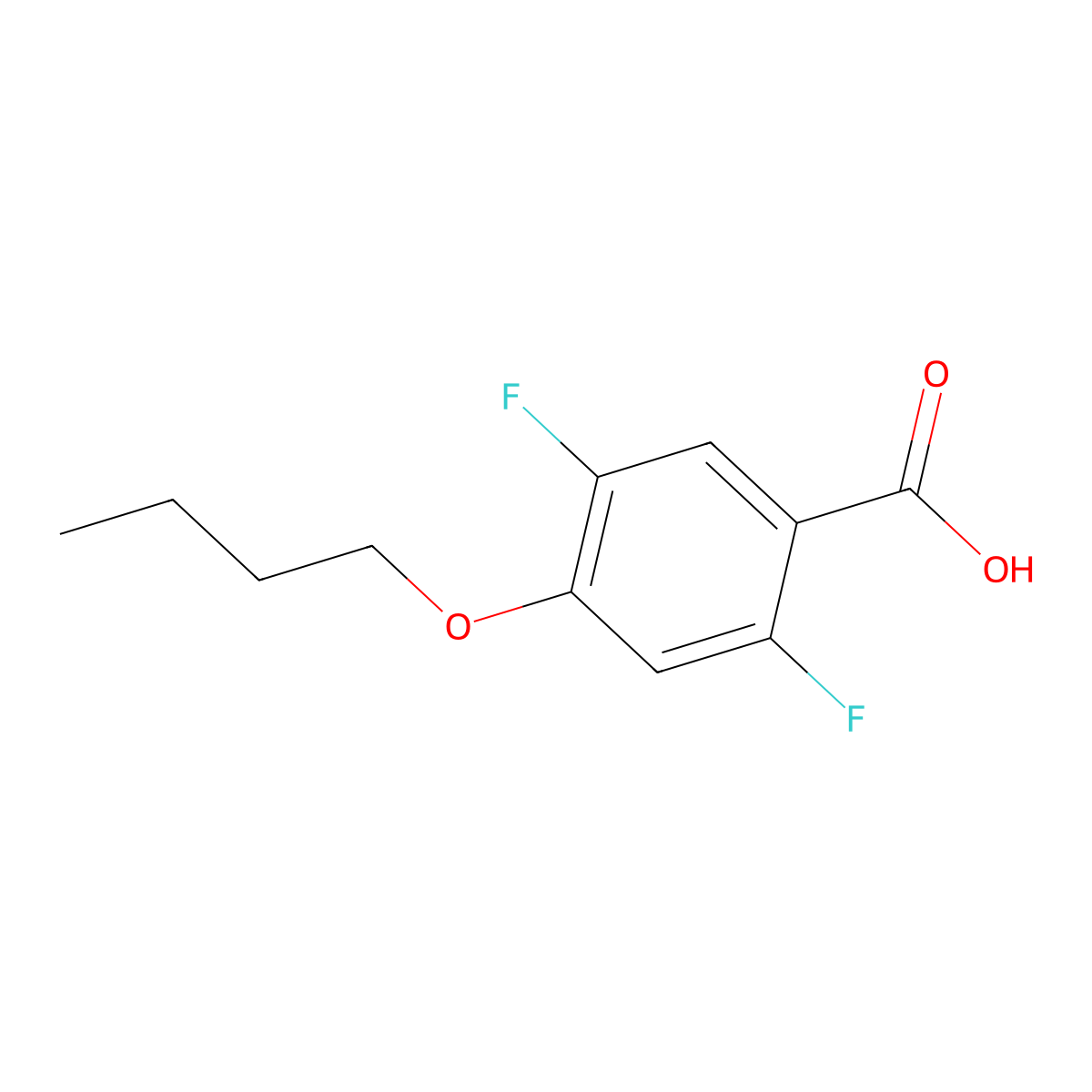 4-Butoxy-2,5-difluorobenzoic acid molecular structure, CAS 2624417-01-0