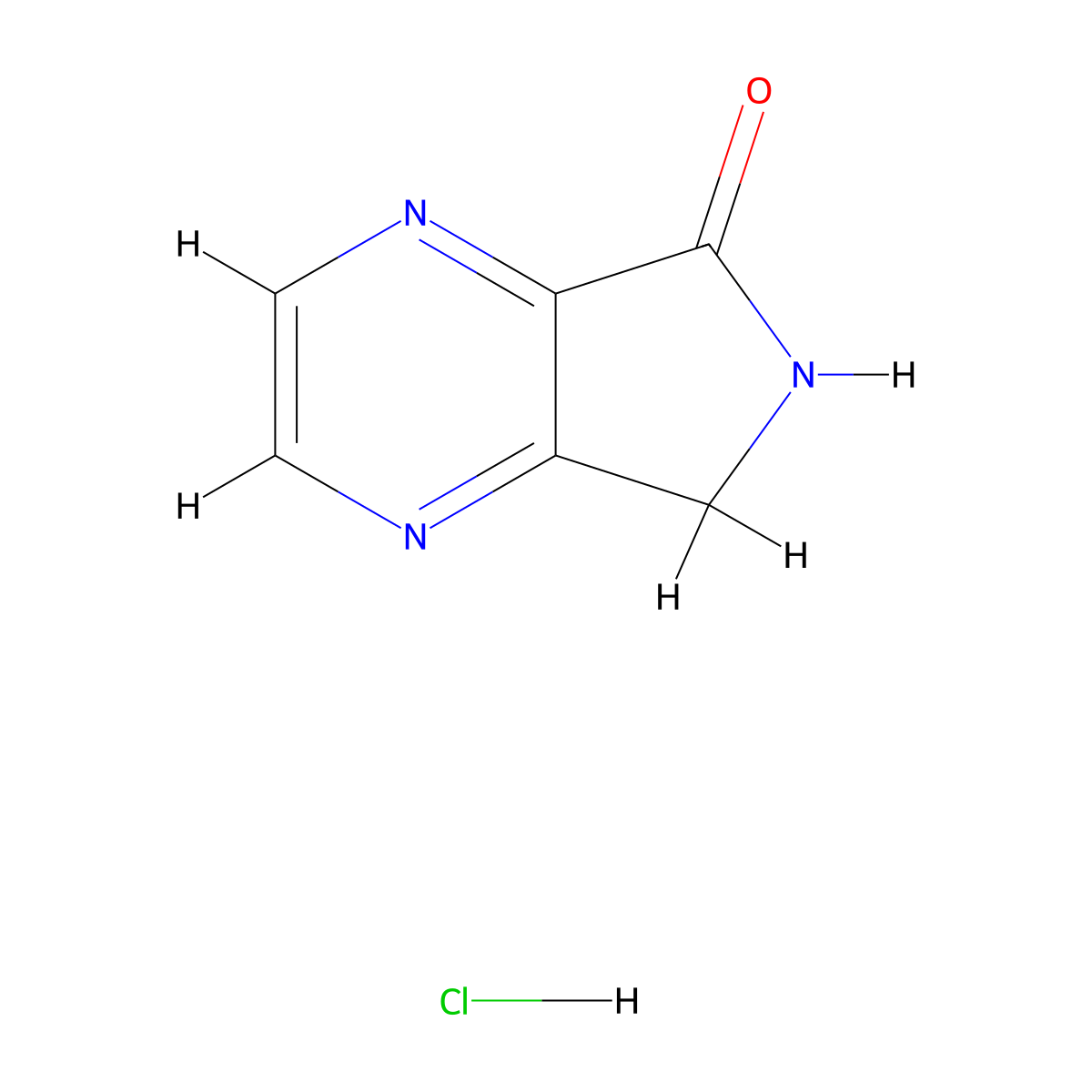 6,7-Dihydropyrrolo[3,4-b]pyrazin-5-one;hydrochloride molecular structure, CAS 2624417-02-1