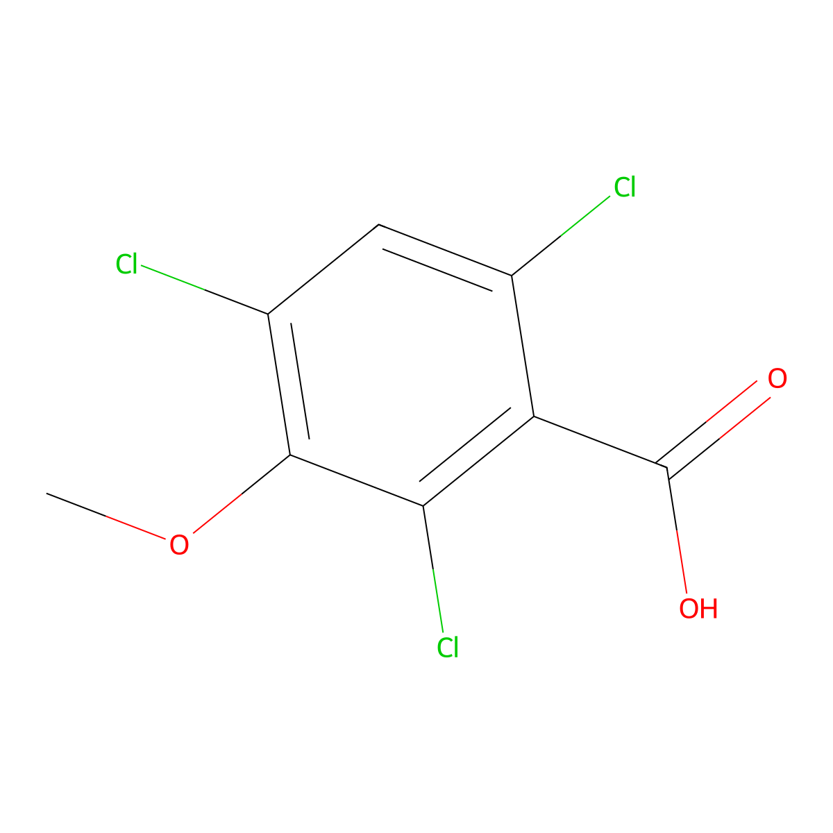 2,4,6-Trichloro-3-methoxybenzoic acid molecular structure, CAS 2624417-05-4