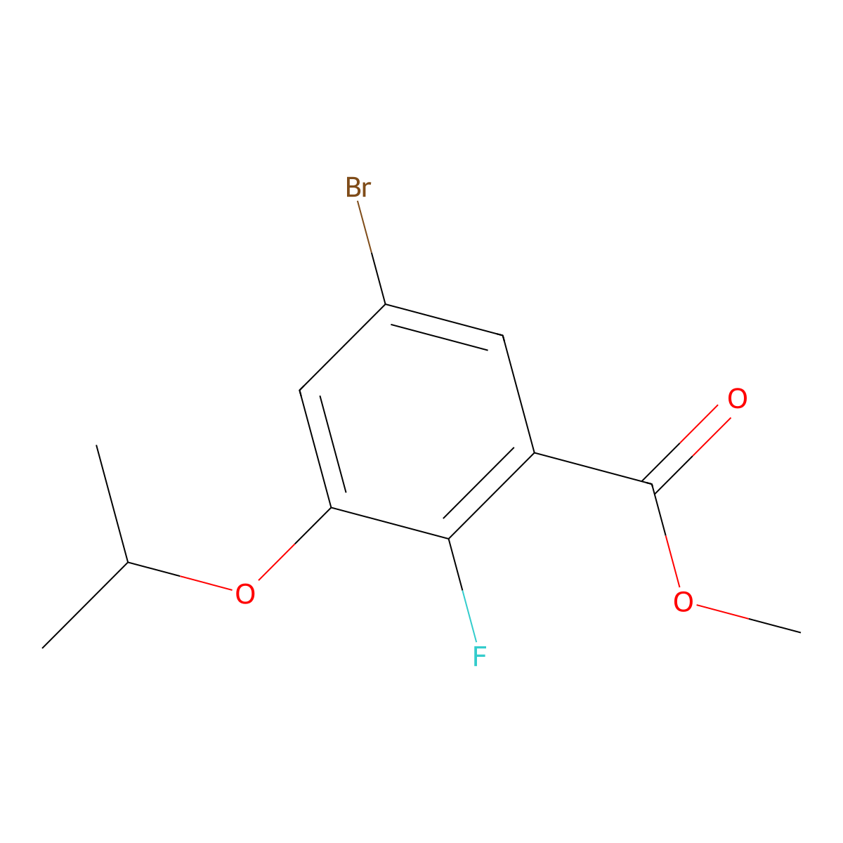 Methyl 5-bromo-2-fluoro-3-isopropoxybenzoate molecular structure, CAS 2624417-08-7