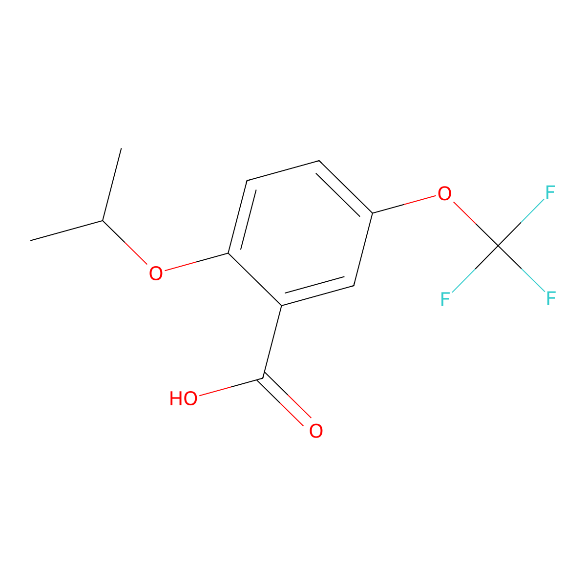 2-Isopropoxy-5-(trifluoromethoxy)benzoic acid molecular structure, CAS 2624417-19-0