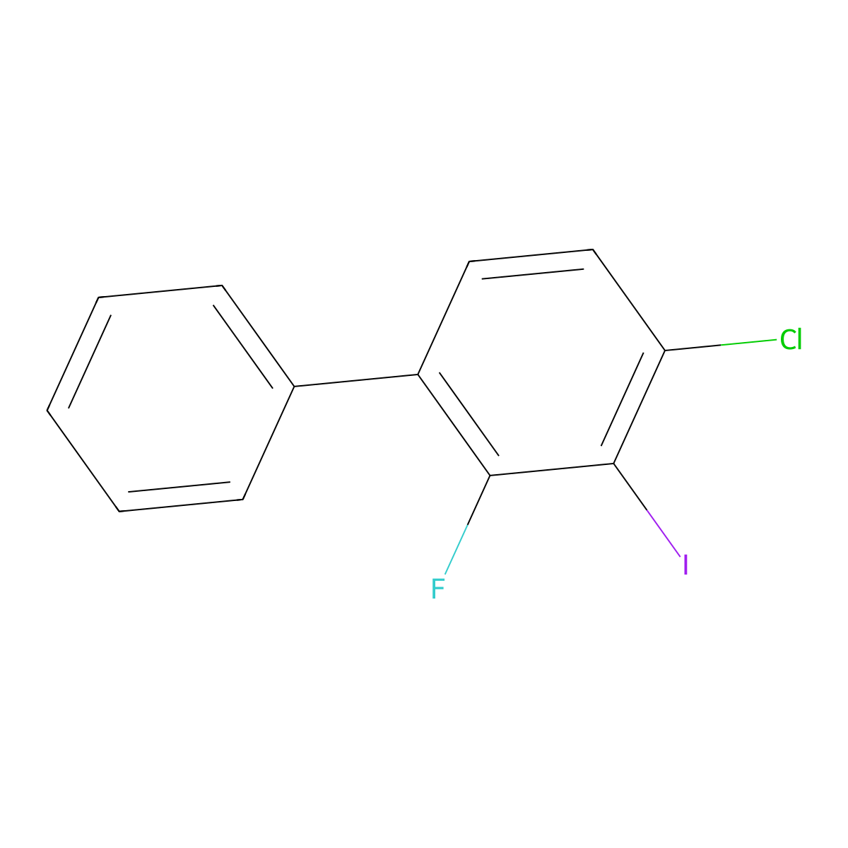 4-Chloro-2-fluoro-3-iodo-1,1'-biphenyl molecular structure, CAS 2624417-20-3