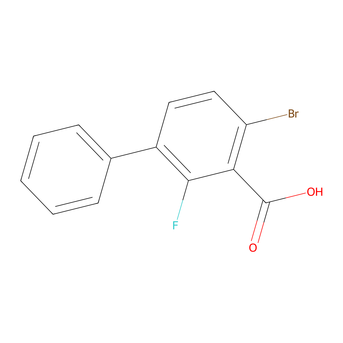 4-Bromo-2-fluoro-[1,1'-biphenyl]-3-carboxylic acid molecular structure, CAS 2624417-22-5