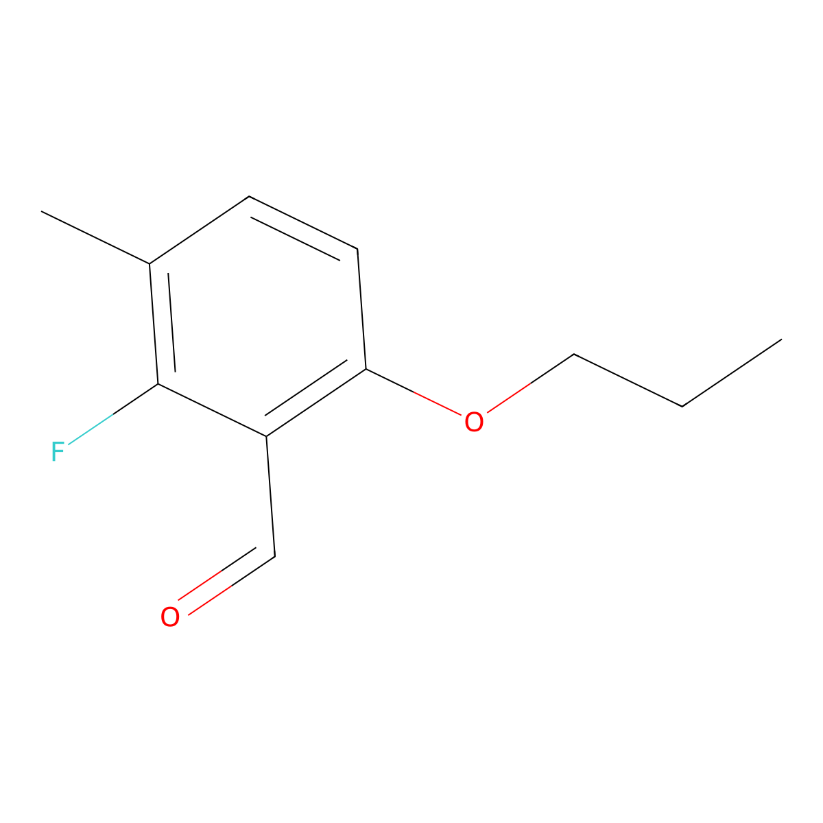 2-Fluoro-3-methyl-6-propoxybenzaldehyde molecular structure, CAS 2624417-23-6