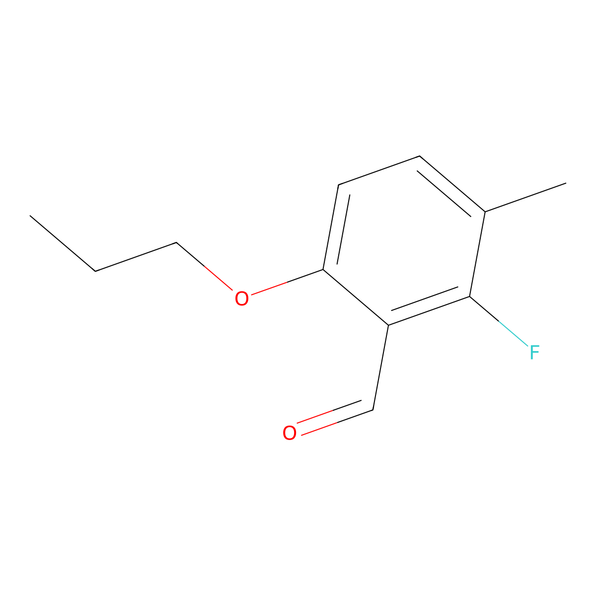 2-Fluoro-3-methyl-6-propoxybenzaldehyde molecular structure, CAS 2624417-23-6