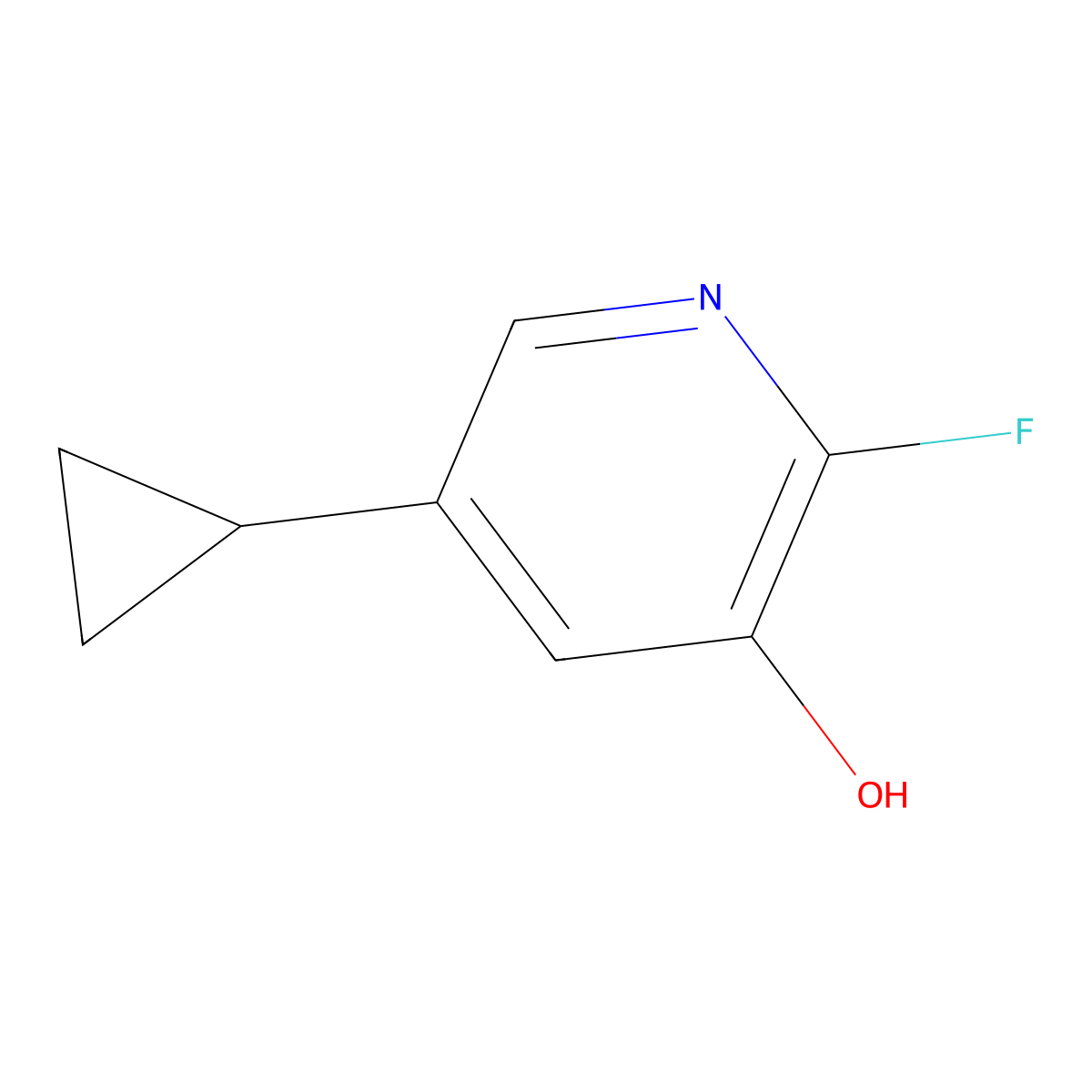5-Cyclopropyl-2-fluoro-3-hydroxypyridine molecular structure, CAS 2624417-26-9