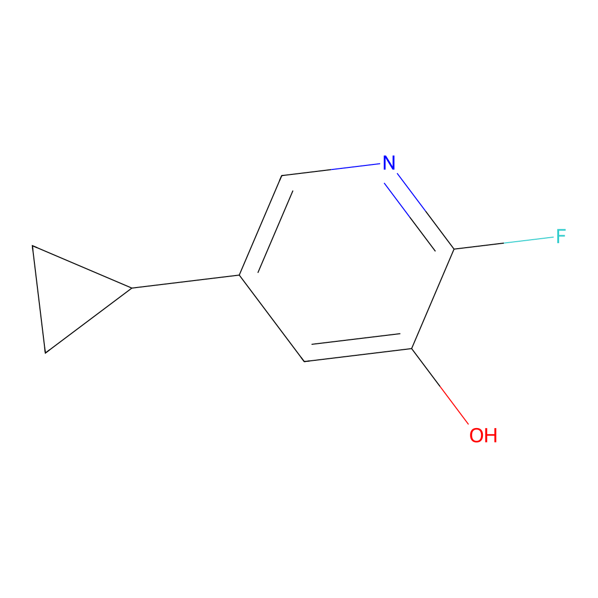 5-Cyclopropyl-2-fluoro-3-hydroxypyridine molecular structure, CAS 2624417-26-9