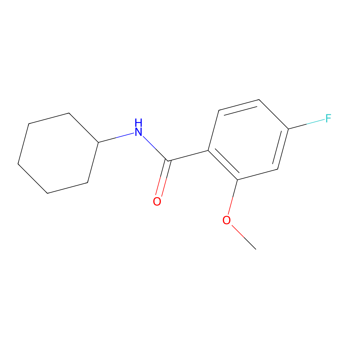 N-Cyclohexyl-4-fluoro-2-methoxybenzamide molecular structure, CAS 2624417-27-0