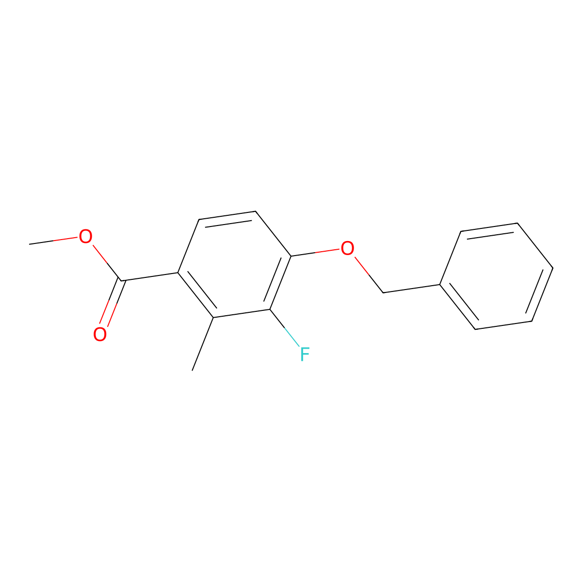 Methyl 4-(benzyloxy)-3-fluoro-2-methylbenzoate molecular structure, CAS 2624417-29-2