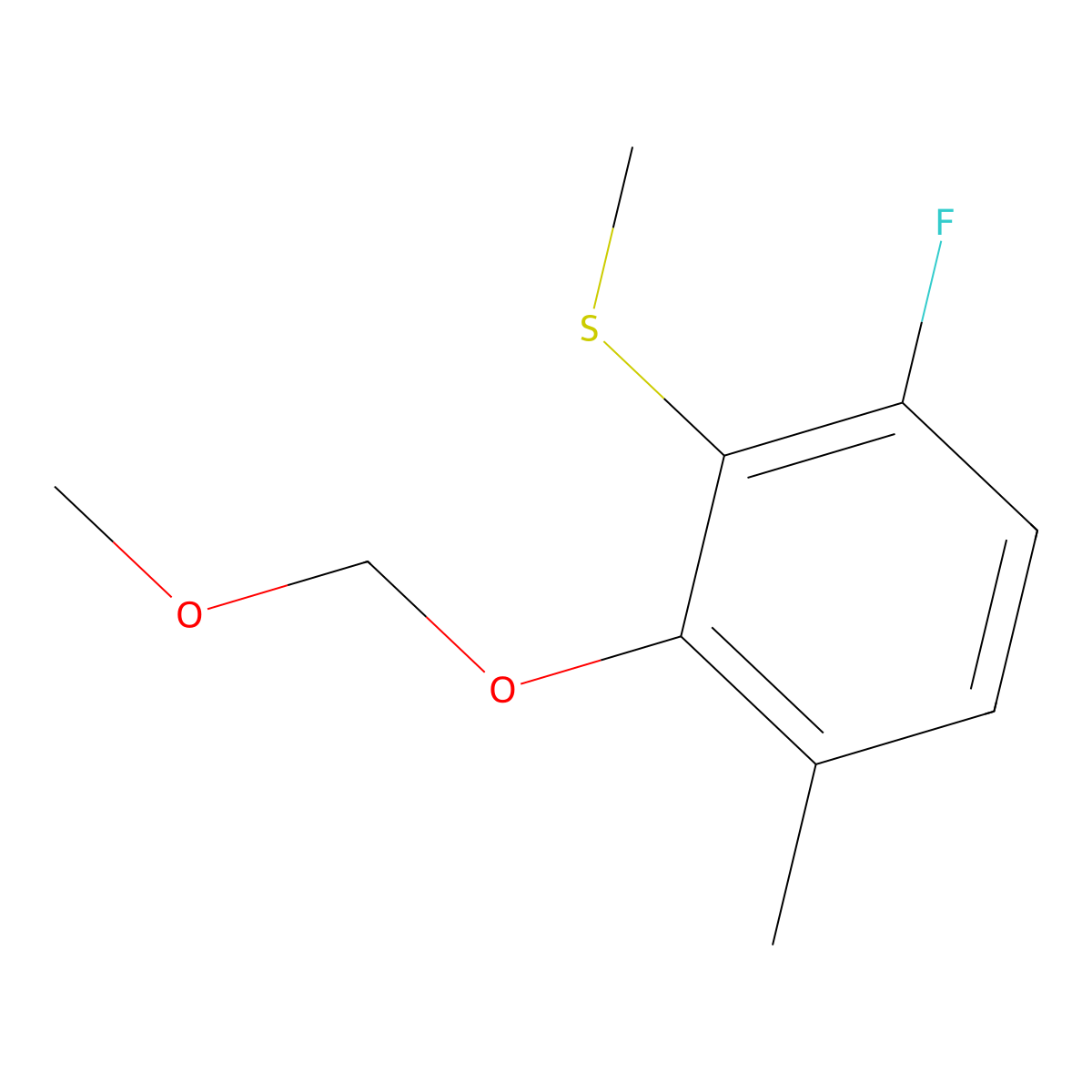 (6-Fluoro-2-(methoxymethoxy)-3-methylphenyl)(methyl)sulfane molecular structure, CAS 2624417-31-6