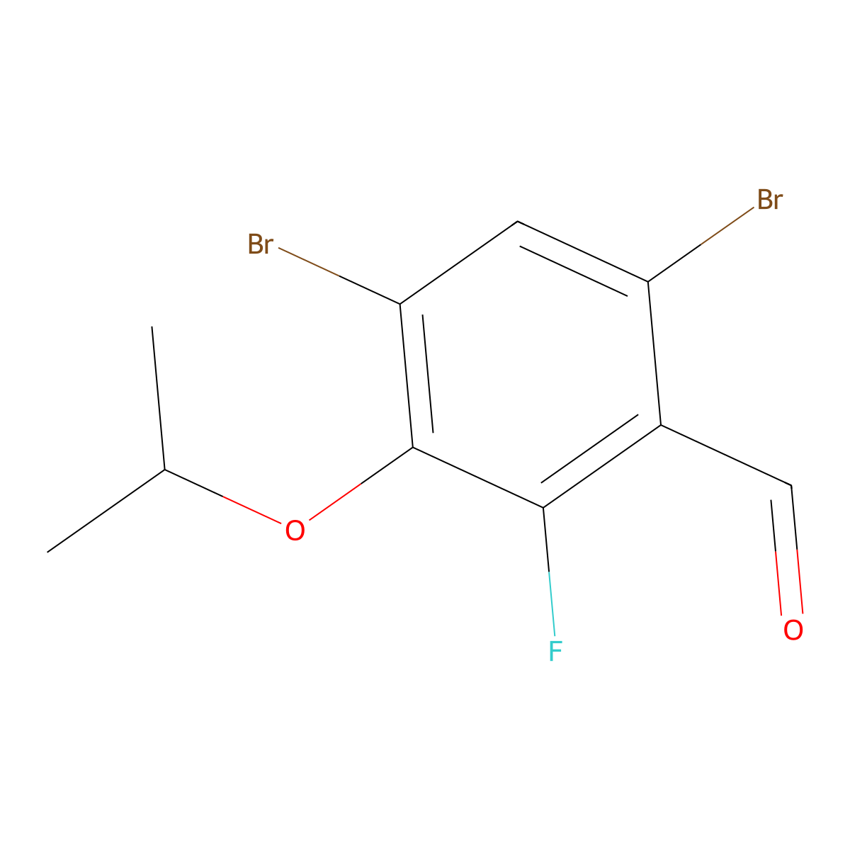 4,6-Dibromo-2-fluoro-3-isopropoxybenzaldehyde molecular structure, CAS 2624417-33-8