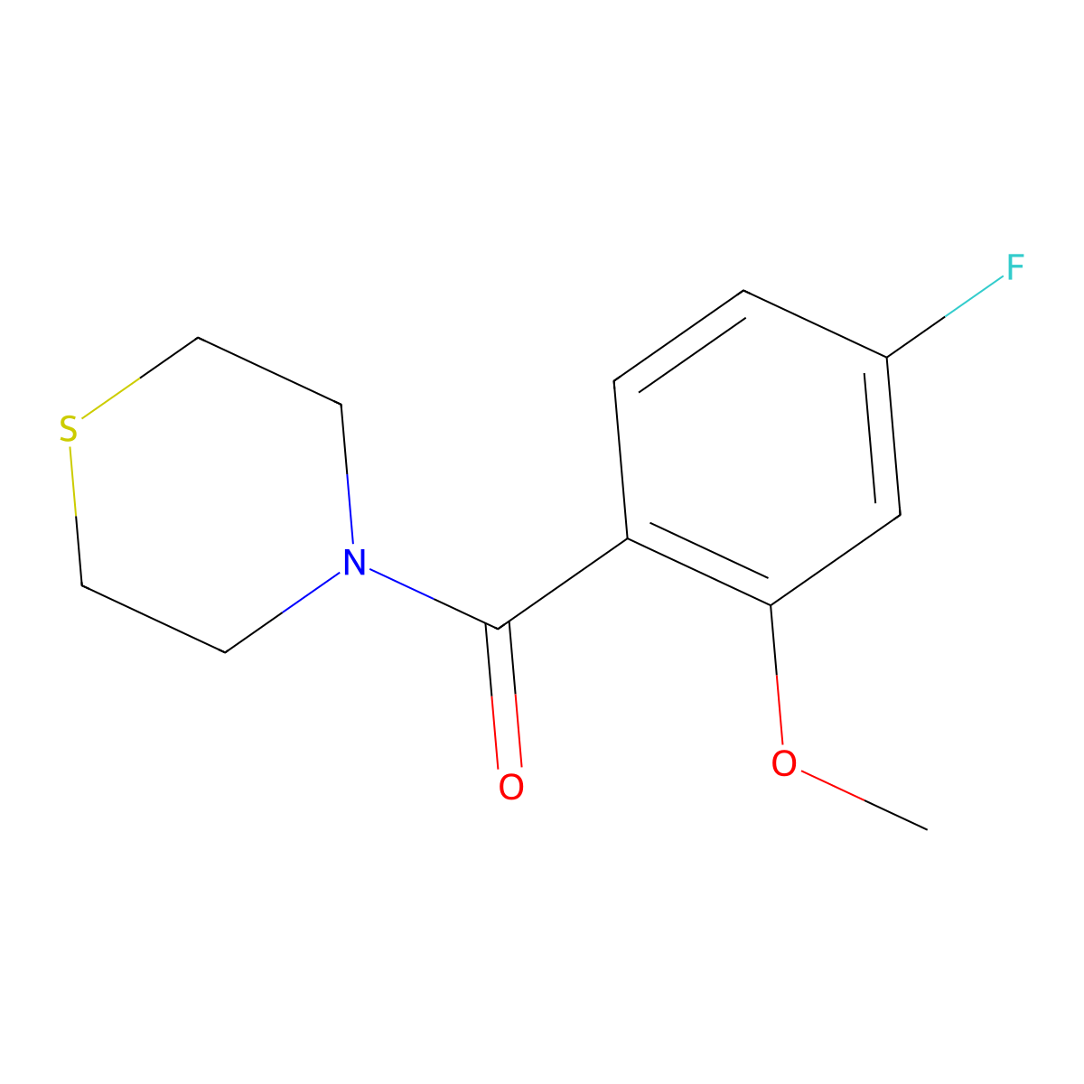 (4-Fluoro-2-methoxyphenyl)(thiomorpholino)methanone molecular structure, CAS 2624417-36-1