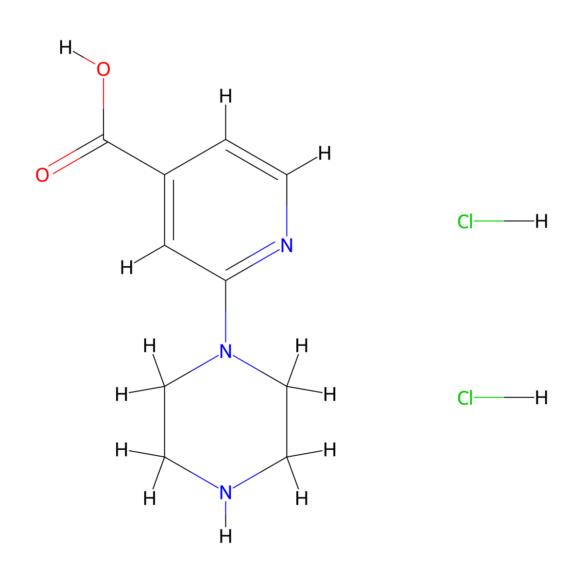 2-(Piperazin-1-YL)pyridine-4-carboxylic acid dihydrochloride molecular structure, CAS 2624417-38-3