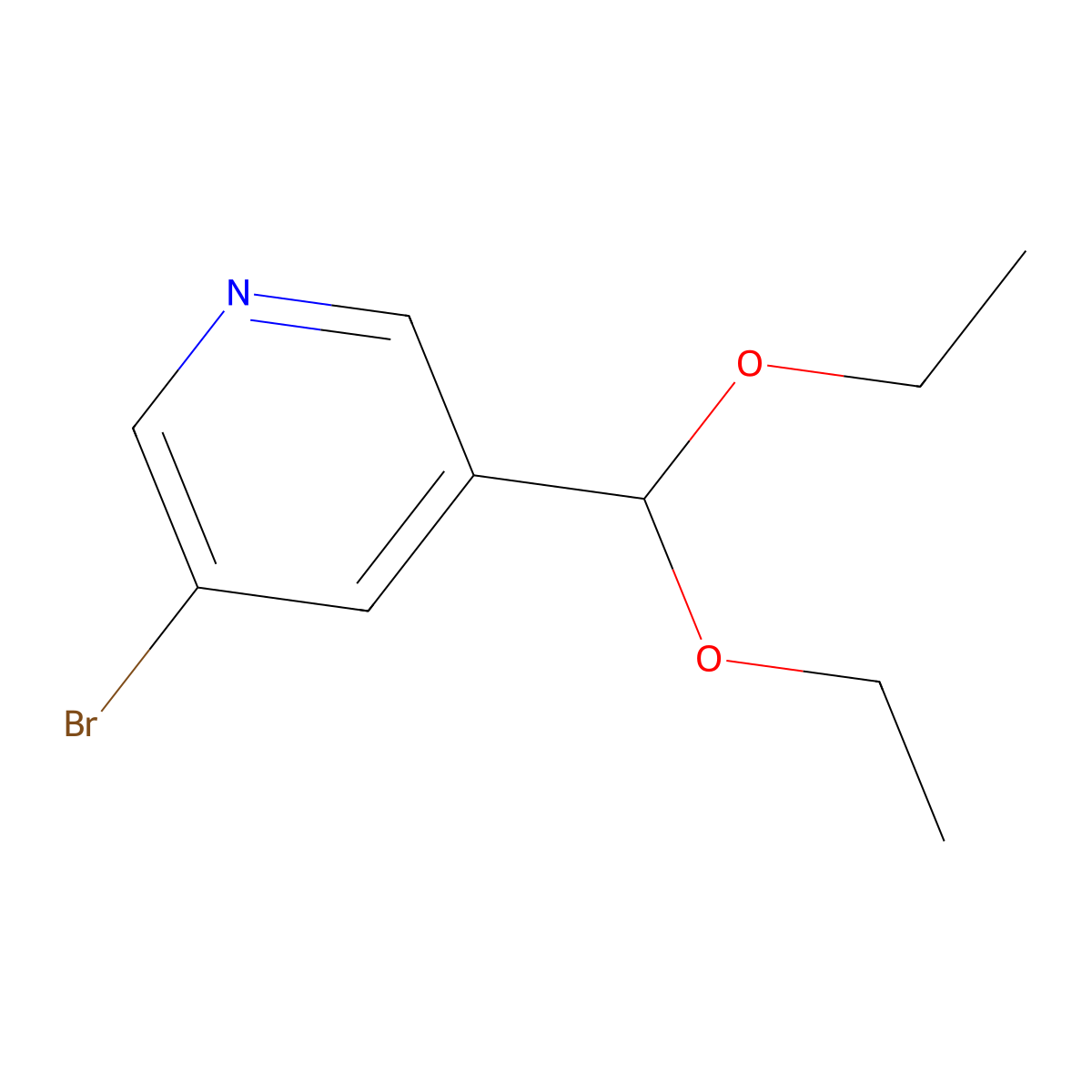 3-Bromo-5-(diethoxymethyl)pyridine molecular structure, CAS 2624417-40-7