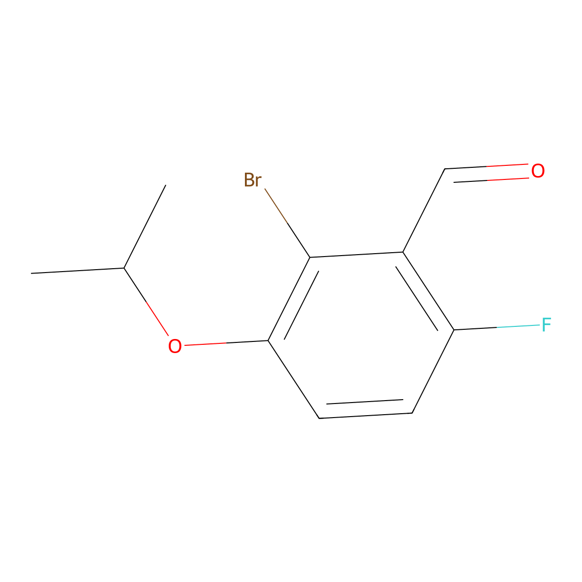 2-Bromo-6-fluoro-3-isopropoxybenzaldehyde molecular structure, CAS 2624417-41-8