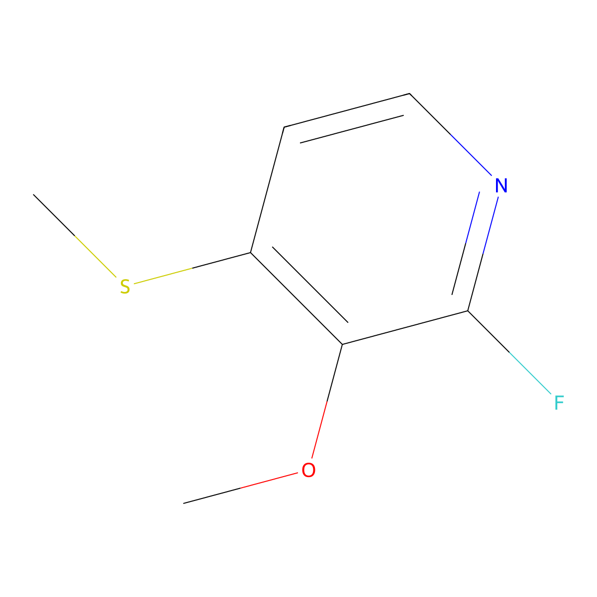 2-Fluoro-3-methoxy-4-(methylthio)pyridine molecular structure, CAS 2624417-42-9