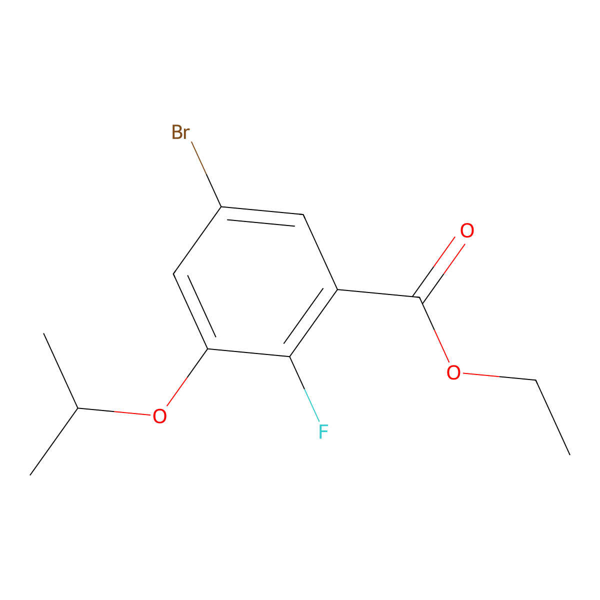 Ethyl 5-bromo-2-fluoro-3-isopropoxybenzoate molecular structure, CAS 2624417-43-0