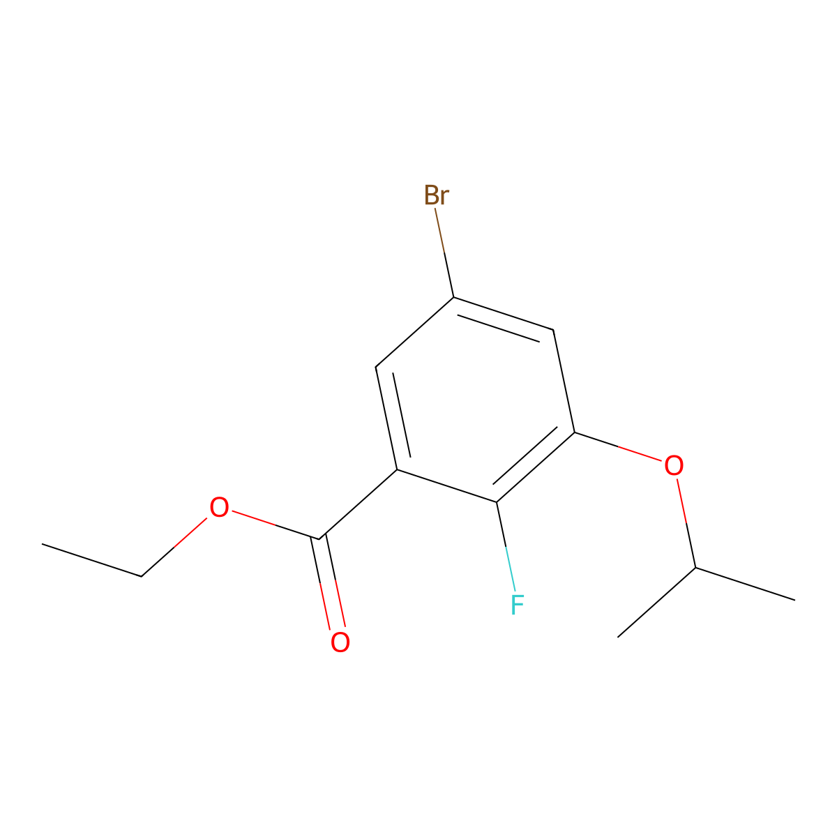 Ethyl 5-bromo-2-fluoro-3-isopropoxybenzoate molecular structure, CAS 2624417-43-0