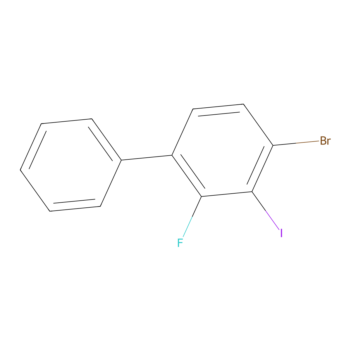 4-Bromo-2-fluoro-3-iodo-1,1'-biphenyl molecular structure, CAS 2624417-47-4