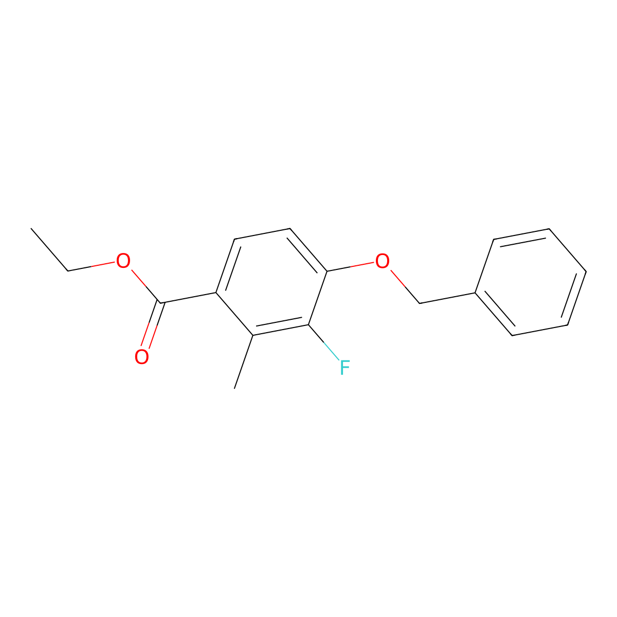 Ethyl 4-(benzyloxy)-3-fluoro-2-methylbenzoate molecular structure, CAS 2624417-52-1