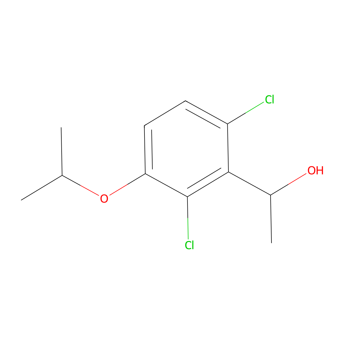 1-(2,6-Dichloro-3-isopropoxyphenyl)ethanol molecular structure, CAS 2624417-53-2