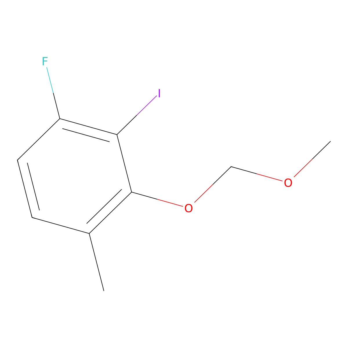 1-Fluoro-2-iodo-3-(methoxymethoxy)-4-methylbenzene molecular structure, CAS 2624417-54-3
