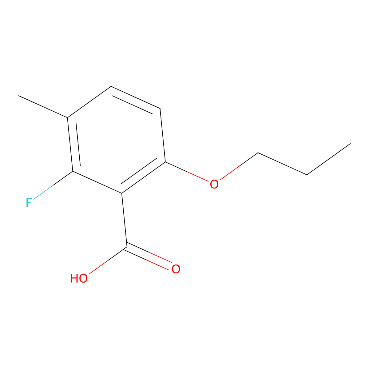 2-Fluoro-3-methyl-6-propoxybenzoic acid molecular structure, CAS 2624417-63-4