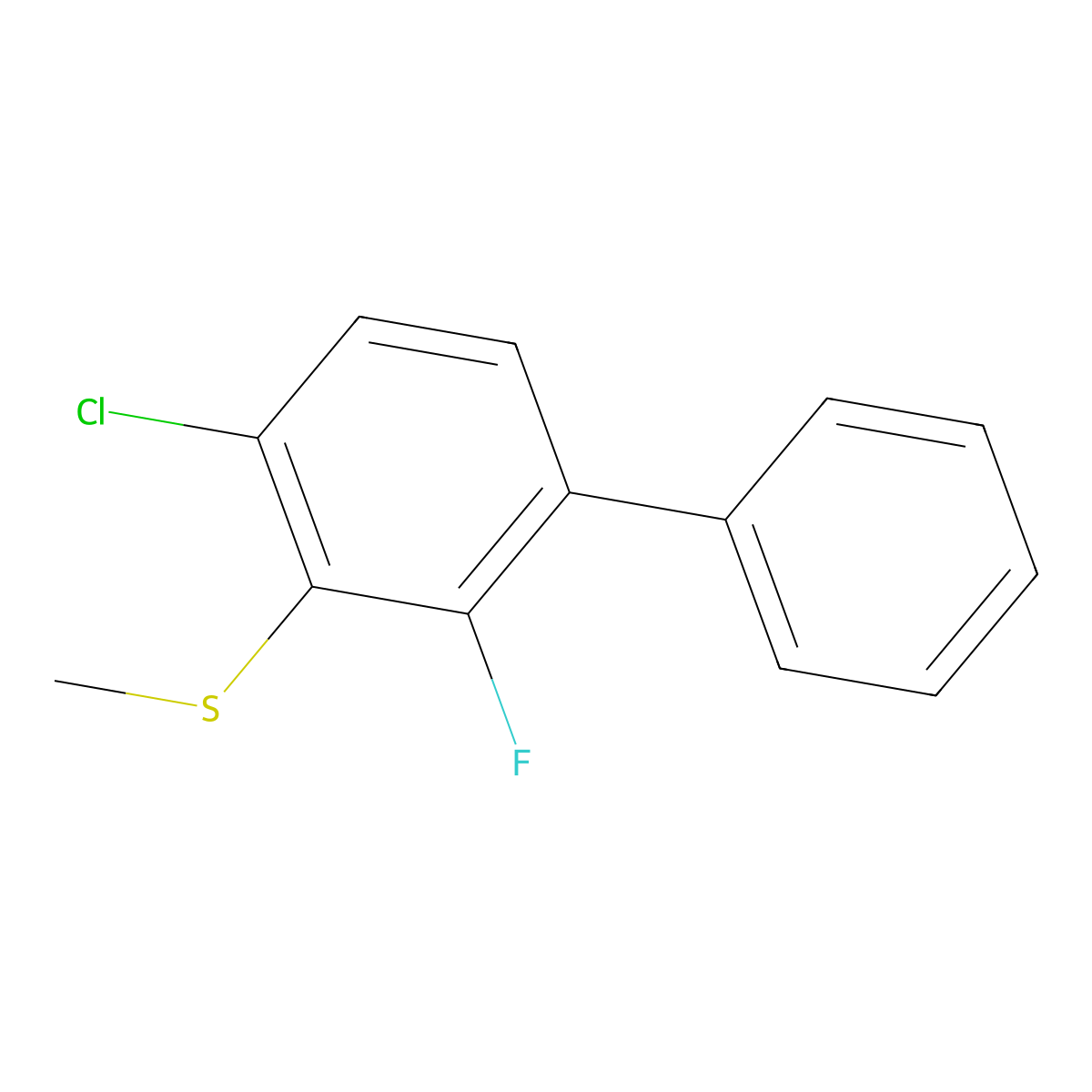 (4-Chloro-2-fluoro-[1,1'-biphenyl]-3-yl)(methyl)sulfane molecular structure, CAS 2624417-64-5
