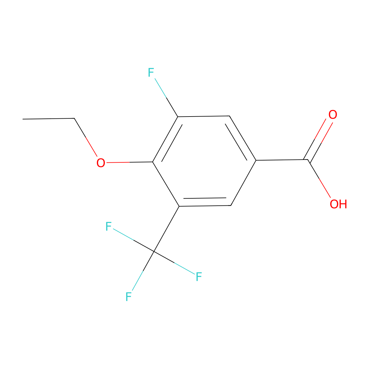 4-Ethoxy-3-fluoro-5-(trifluoromethyl)benzoic acid molecular structure, CAS 2624417-67-8