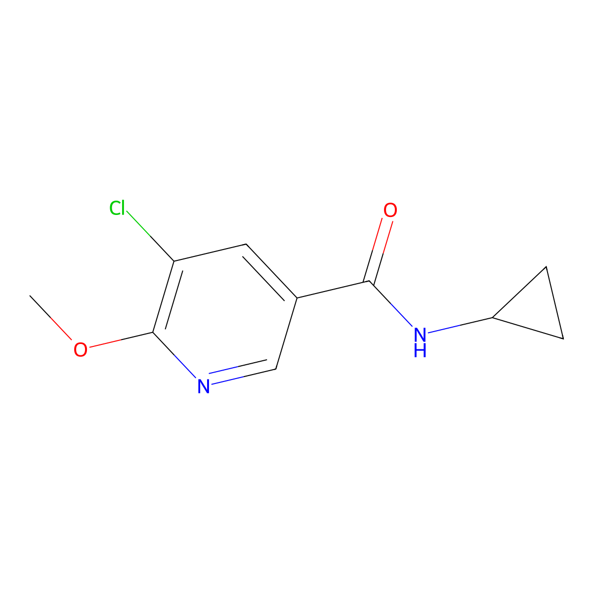 5-Chloro-N-cyclopropyl-6-methoxynicotinamide molecular structure, CAS 2624417-68-9