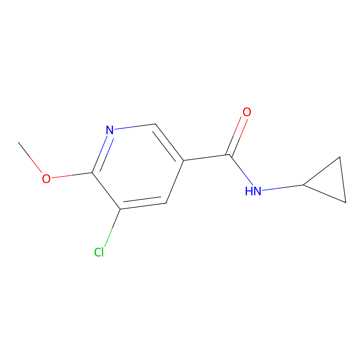 5-Chloro-N-cyclopropyl-6-methoxynicotinamide molecular structure, CAS 2624417-68-9