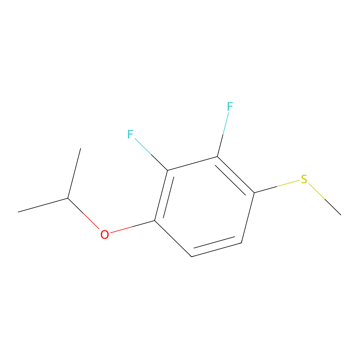 (2,3-Difluoro-4-isopropoxyphenyl)(methyl)sulfane molecular structure, CAS 2624417-69-0